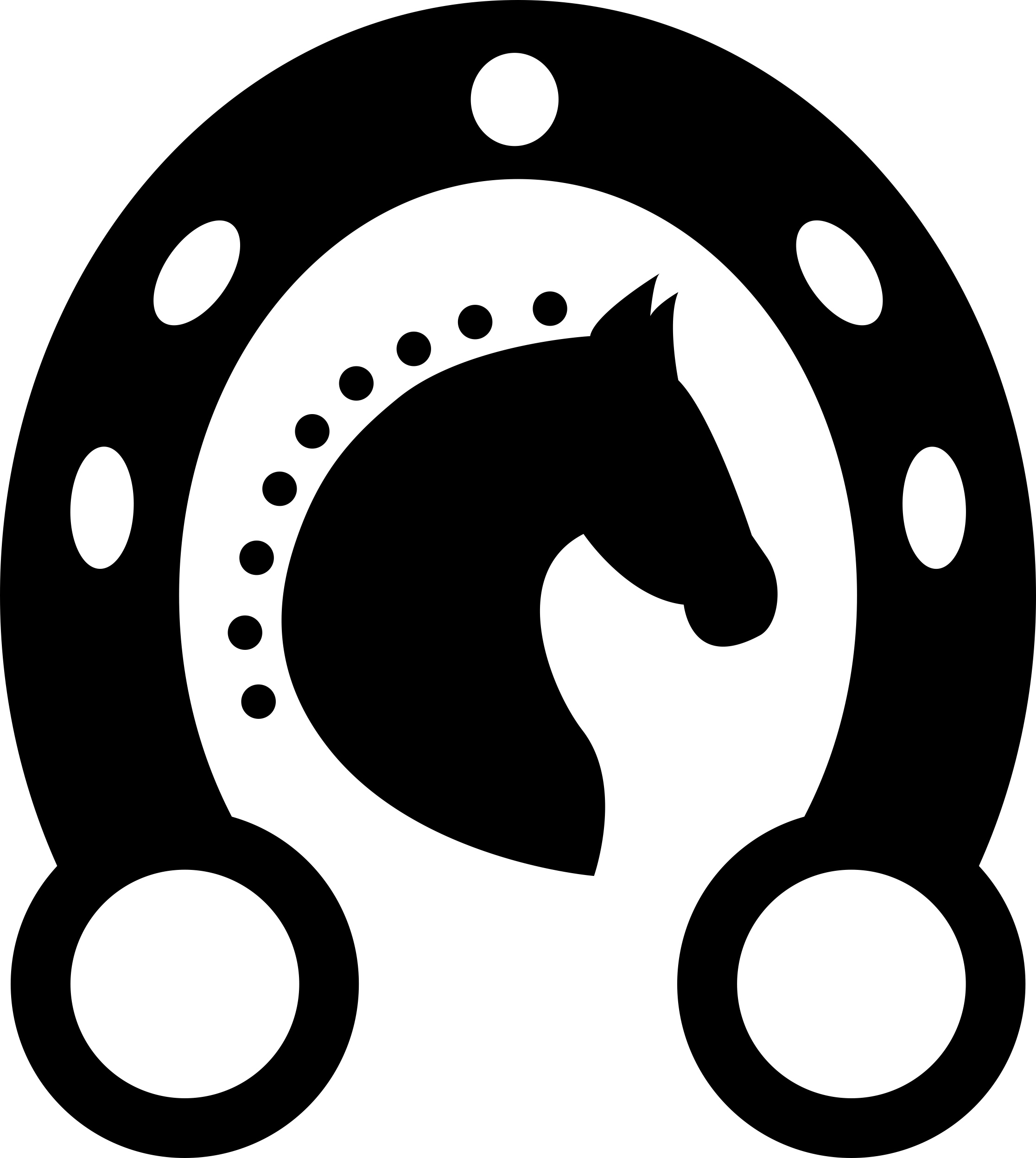 Black Head Horse In A Horseshoe Svg Line Art Free Vectors